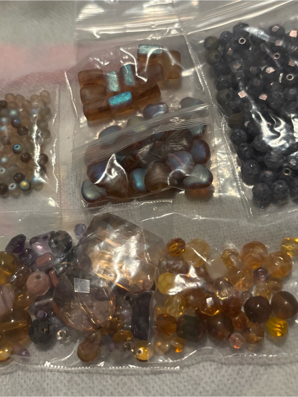 Mixed Amber & Purple Glass Bead Set for Jewelry Making